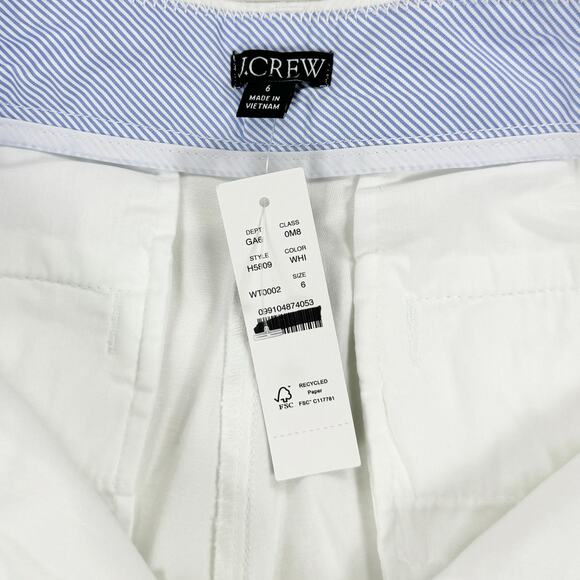J Crew Womens 7" Classic Stretch Chino Short Size 6 White Minimalist Preppy - Picture 3 of 12